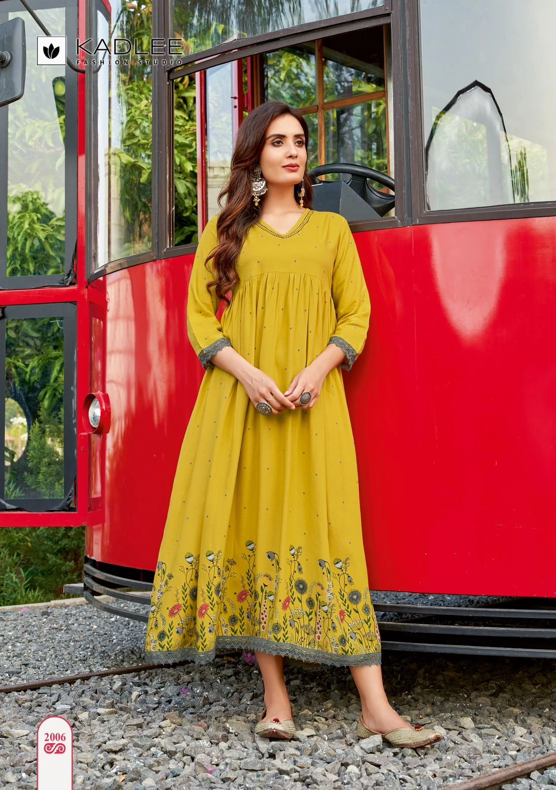 Kadlee Infinity Rayon Print Wholesale Fancy Long Kurtis Catalog — Wholesale Kurtis, Kadlee Fashion Studio wholesale from Surat — view 6